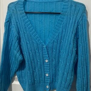 SHEIN Bright Blue Knit Cardigan